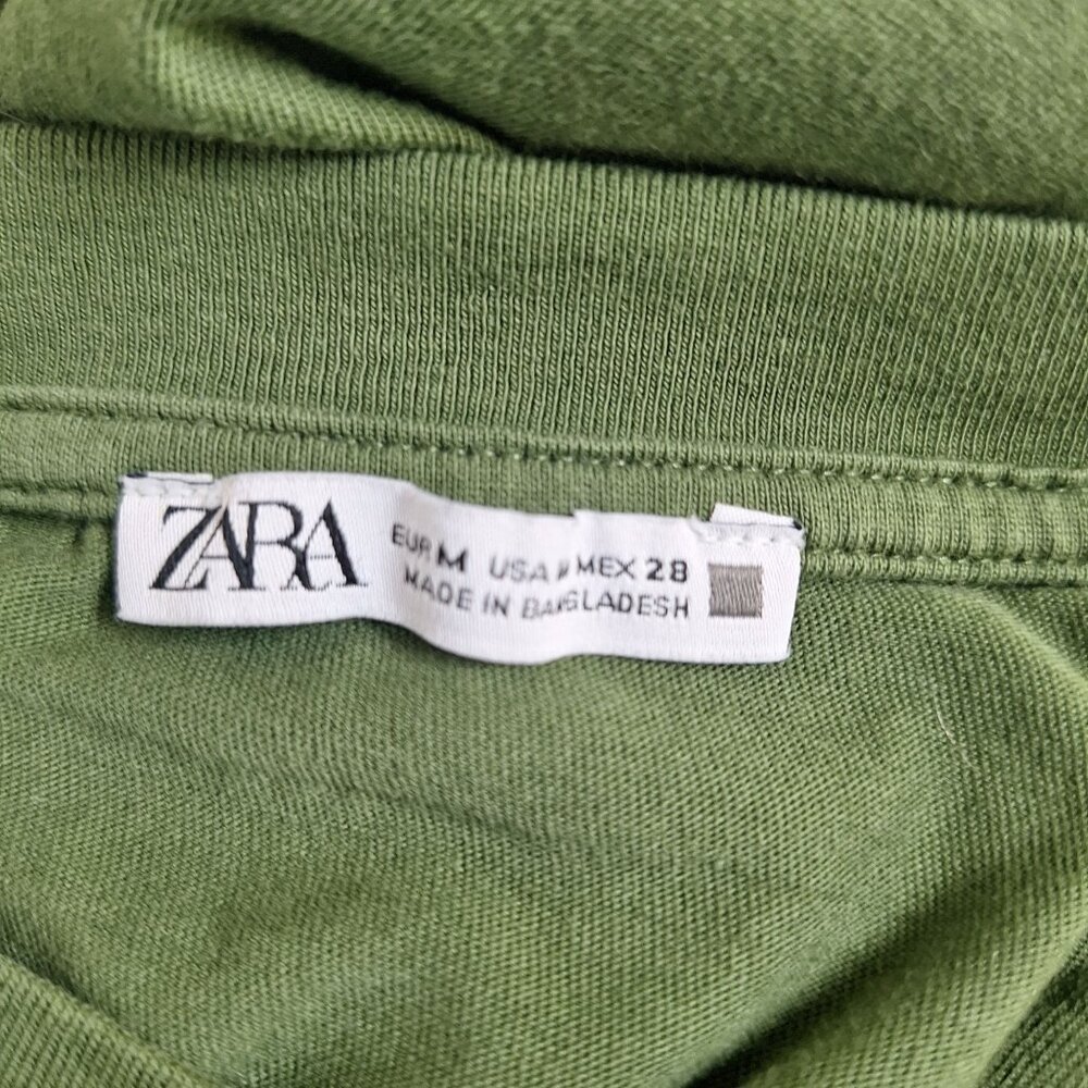 Zara Green Short Sleeve Tshirt size Medium - Picture 4 of 4